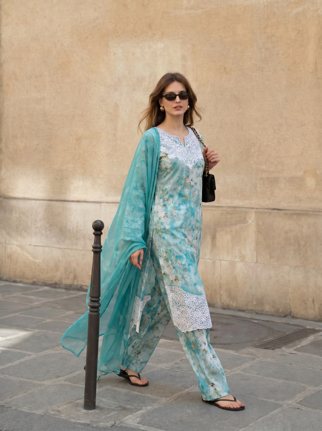 Majestic by HZ Textiles RTW Embroidered Silk 3 Piece Suit HZ26UMS Wave - Festive Collection