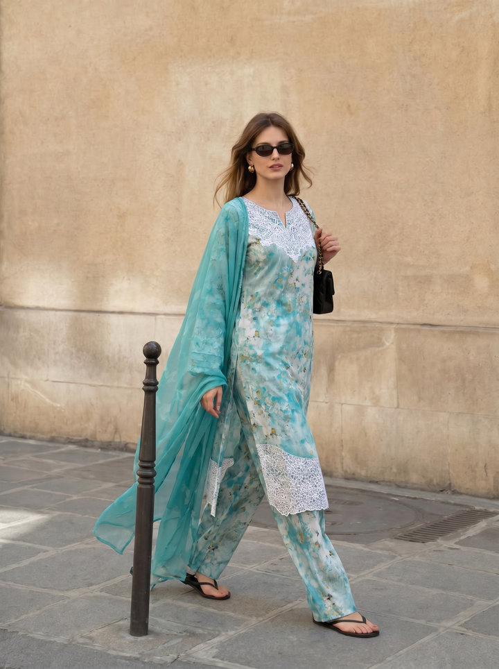 Majestic by HZ Textiles RTW Embroidered Silk 3 Piece Suit HZ26UMS Wave - Festive Collection