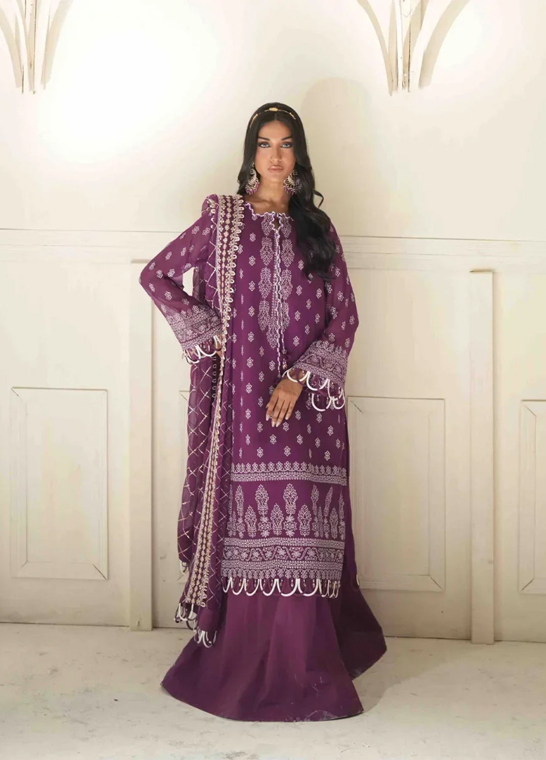 Salitex Unstitched Embroidered Chiffon 3 Piece Suit SUNS8CH507 Festive Collection