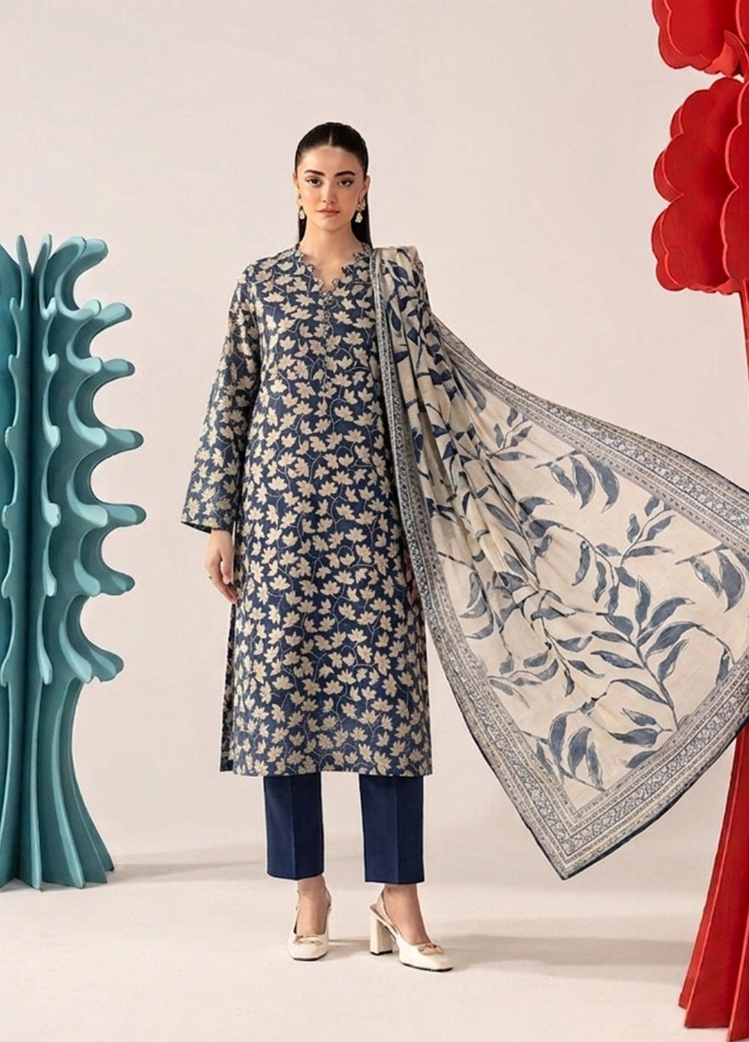 Bin Saeed Unstitched Printed Lawn 3 Piece Suit BS26UPL D-534 - Casual Collection