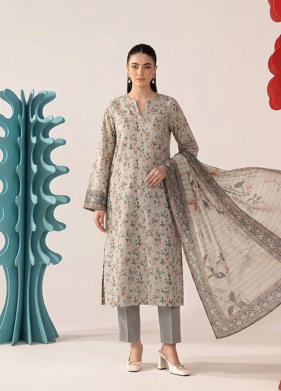 Bin Saeed Unstitched Printed Lawn 3 Piece Suit BS26UPL D-570 - Casual Collection