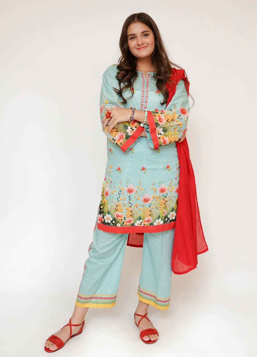 Senorita Girls RTW Printed Lawn Cotton 3 Piece Suit GAD-03474 - Festive Collection