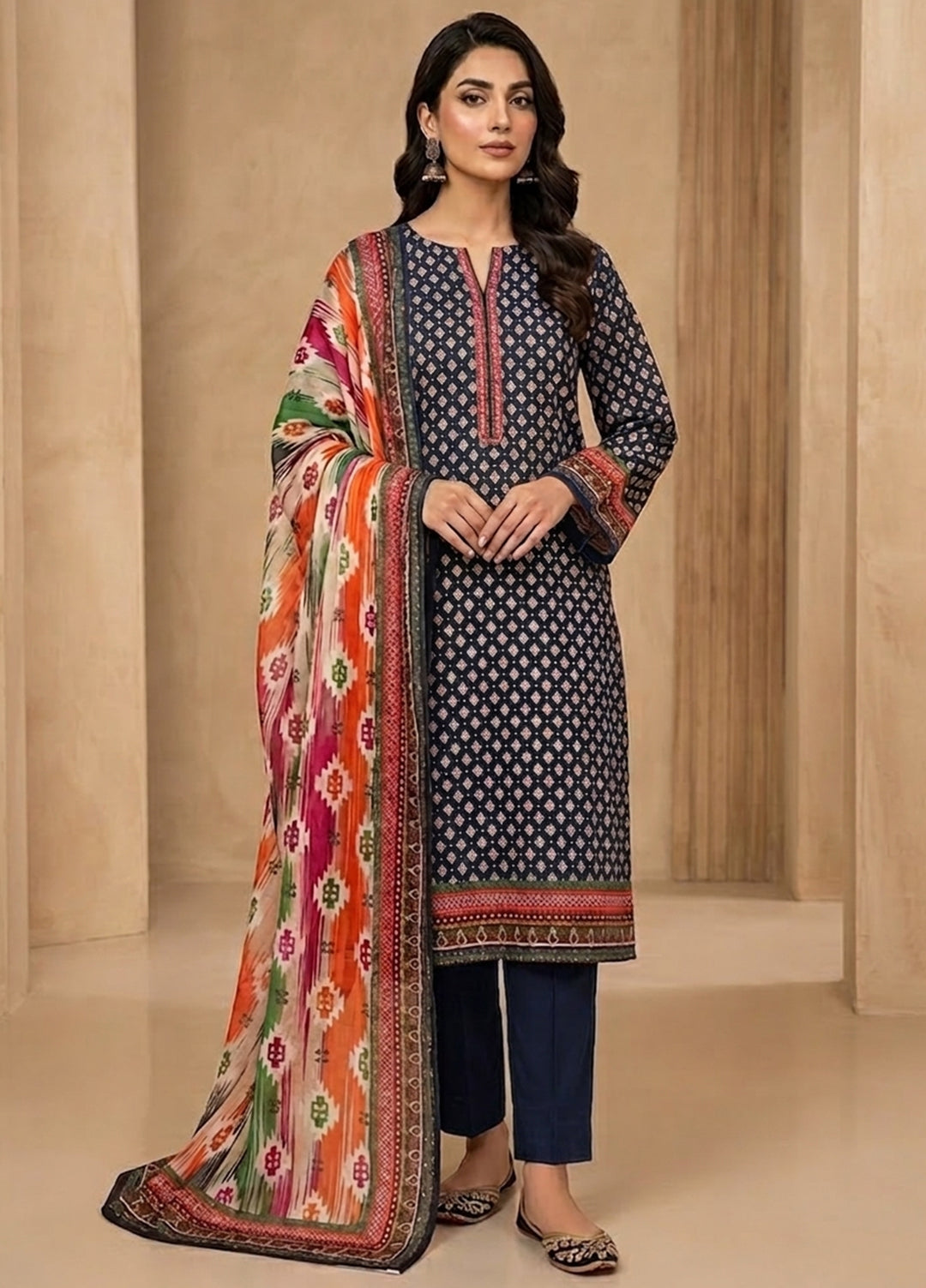 Bin Saeed Unstitched Printed Lawn 3 Piece Suit BS26UPLII D-548 - Casual Collection