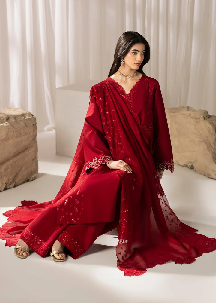 Silk Atelier by Jamni RTW Embroidered Korean Silk 3 Piece Suit CHERRY BLOOM Festive Collection