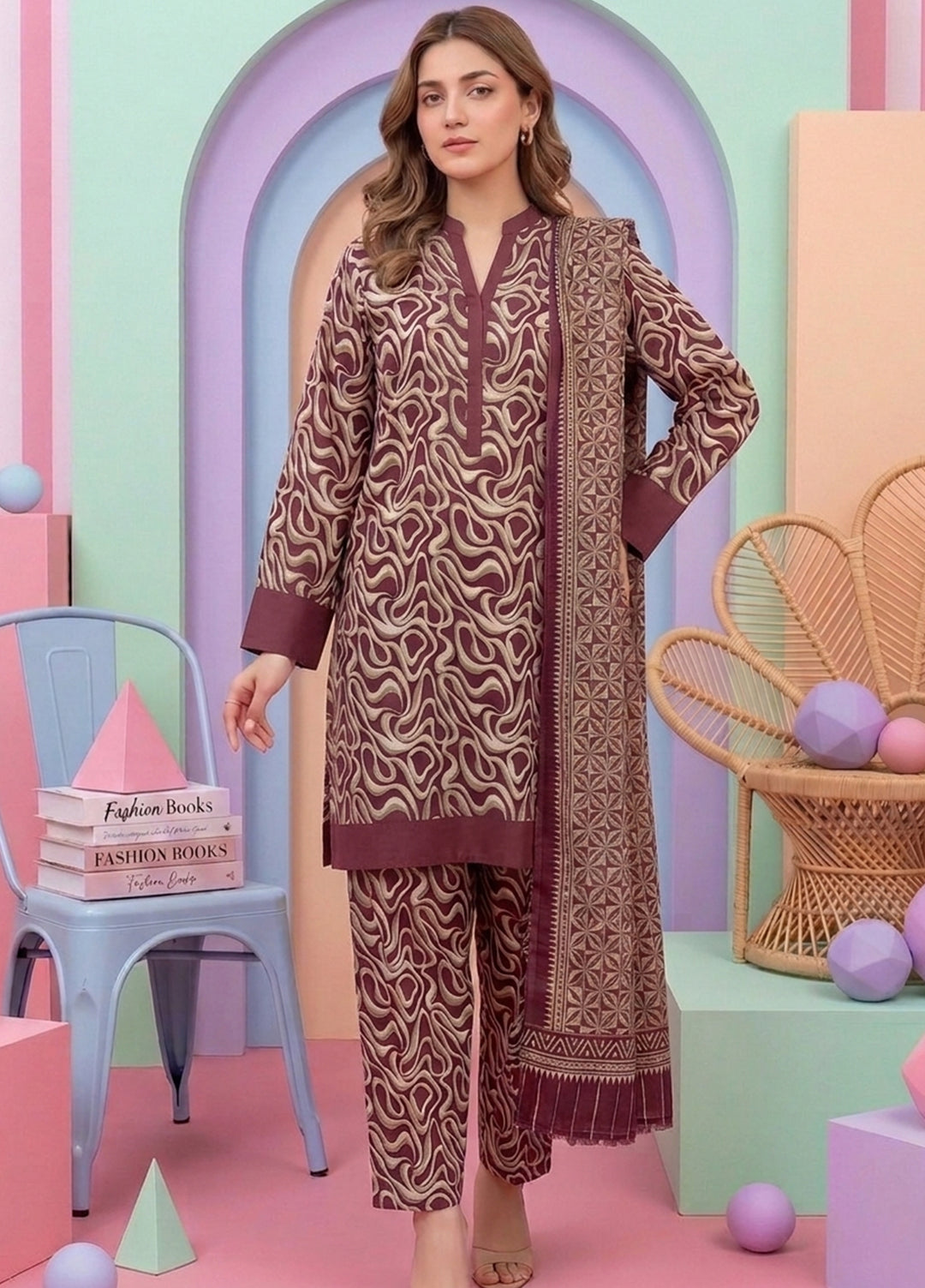 Bin Saeed Unstitched Printed Lawn 3 Piece Suit BS26UPL BS-13 - Casual Collection