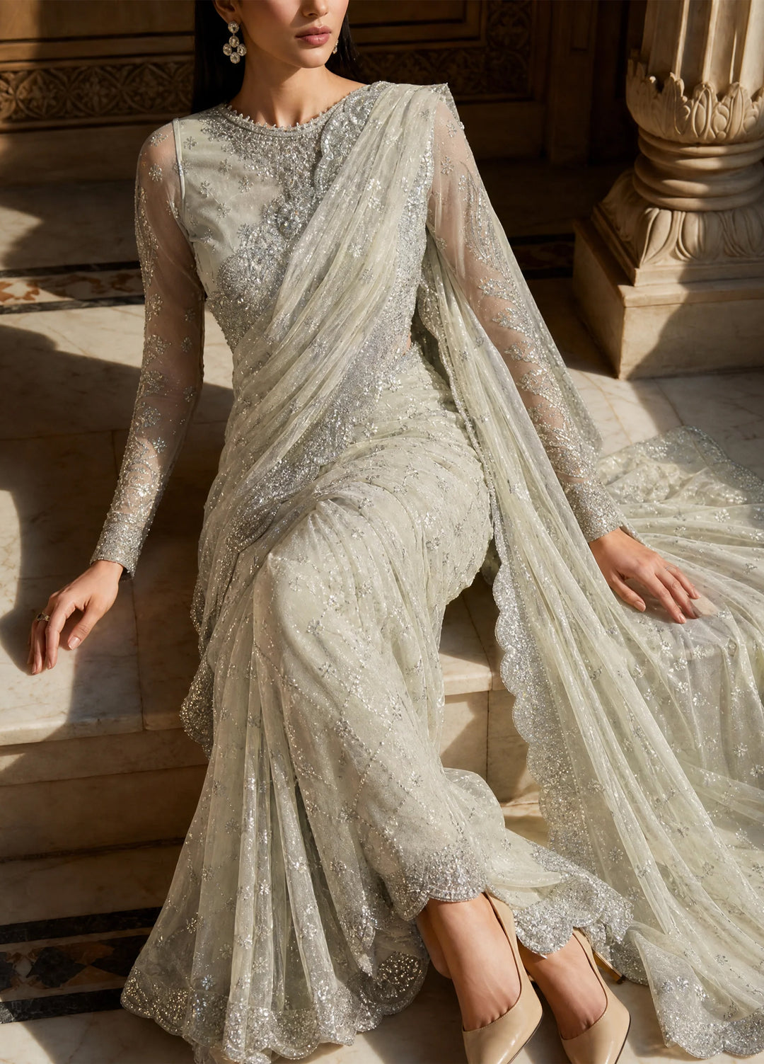 Riwayat by Zarif Unstitched Embroidered Net 4 Piece Suit ZR26URN Atash ZRF-RC-01 - Festive Collection