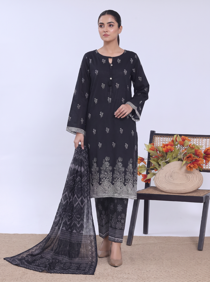 HZ Textiles RTW Embroidered Cross Hatch 3 Piece Suit HZ26PCL Sbe-3P-079 - Casual Collection