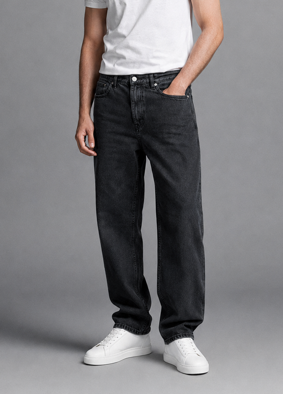 J.F Denim Mens RTW Solids Denim Pants Jeans C.Black - Casual Collection