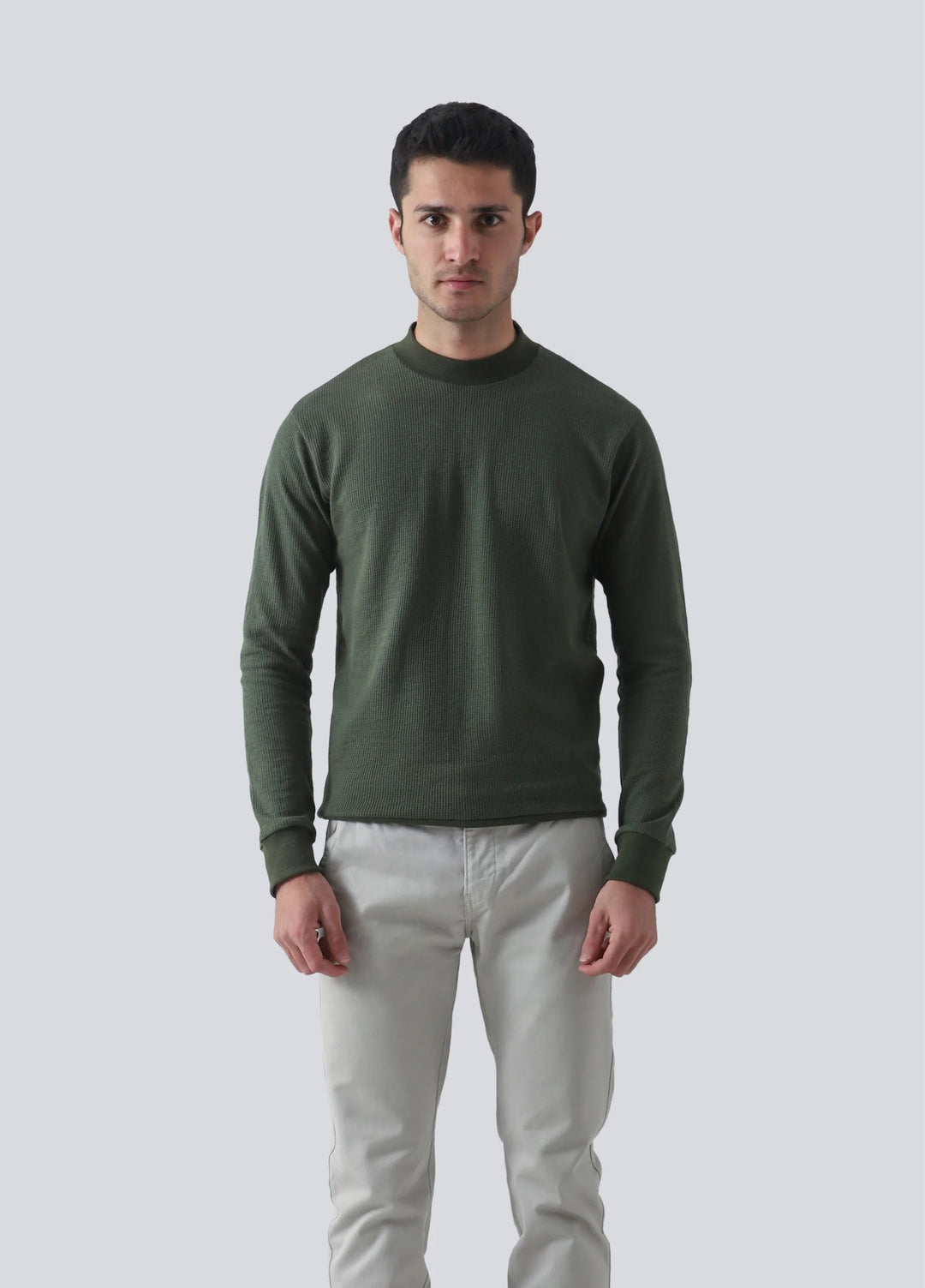 Zenetti Mens RTW Solids Cotton Sweatshirt Olive Green WZ-002 - Casual Collection
