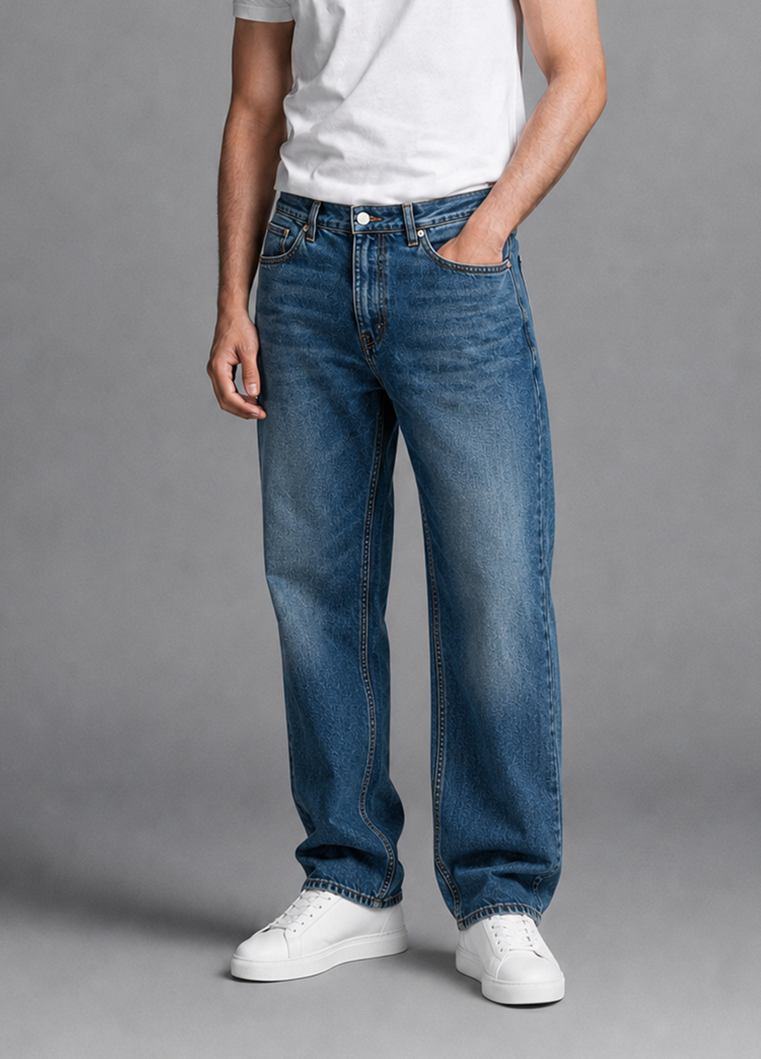 J.F Denim Mens RTW Solids Denim Pants ST-1 D.Blue - Casual Collection