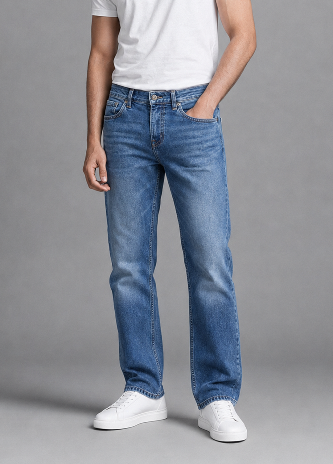 J.F Denim Mens RTW Solids Denim Pants ST-2 Blue - Casual Collection