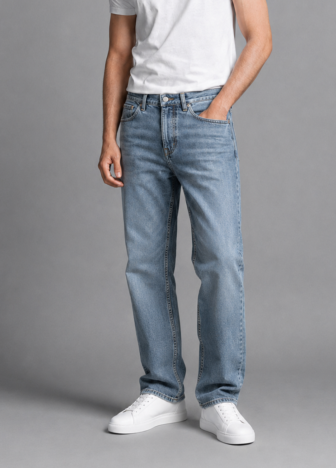J.F Denim Mens RTW Solids Denim Pants ST-7 Green - Casual Collection