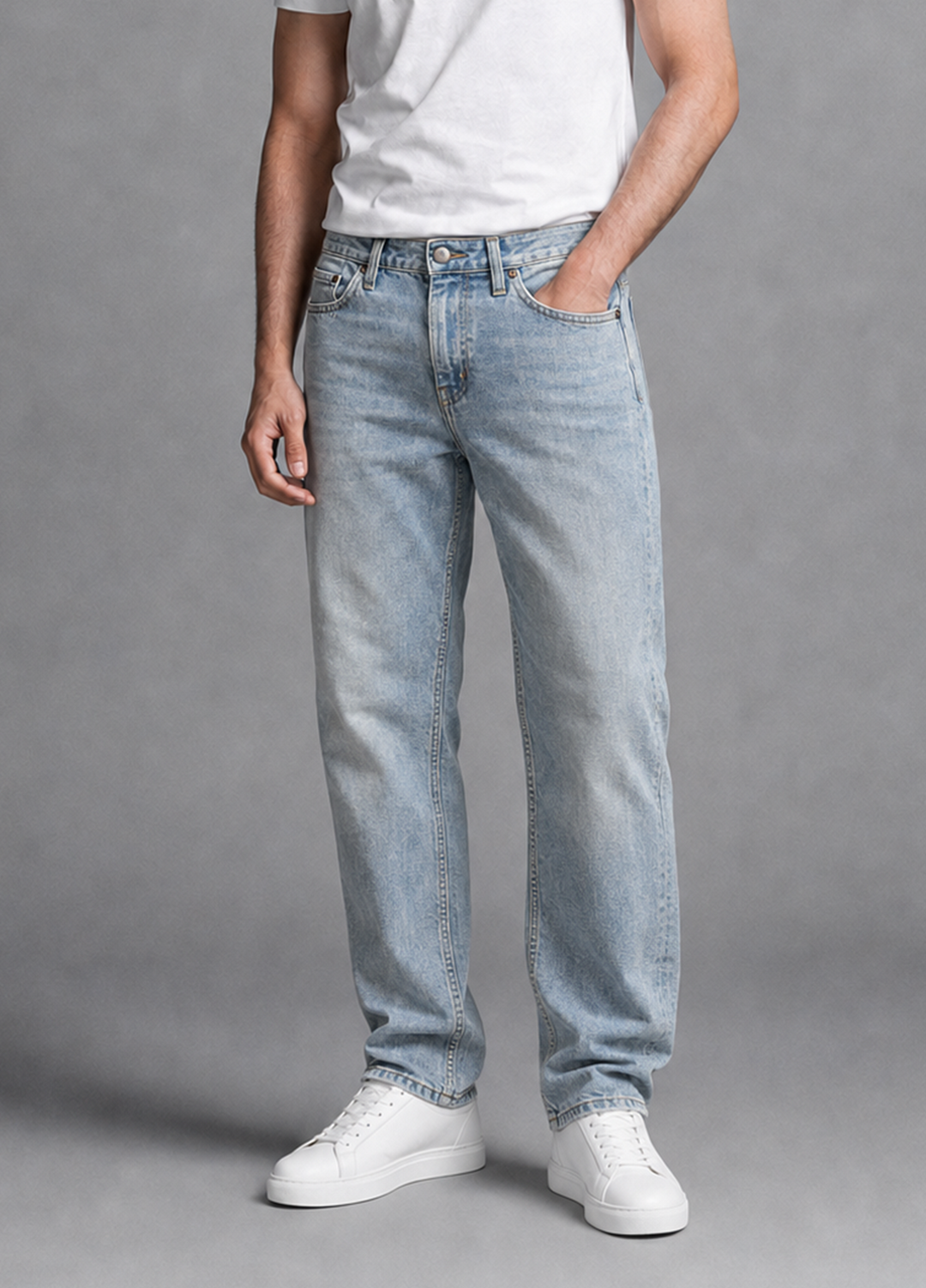 J.F Denim Mens RTW Solids Denim Pants ST-14 Blue - Casual Collection