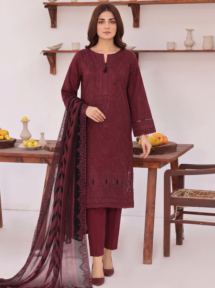 Premium Venice by HZ Textiles Unstitched Embroidered Cotton Lawn 3 Piece Suit PVE-3114 Casual Collection