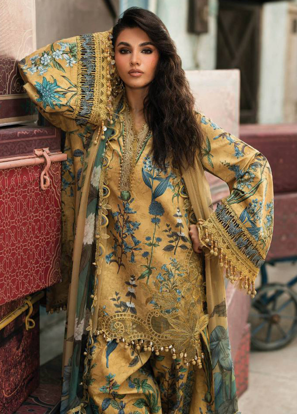 M Prints by Maria B Unstitched Printed Cambric 3 Piece Suit MB26UPC 6A - Casual Collection