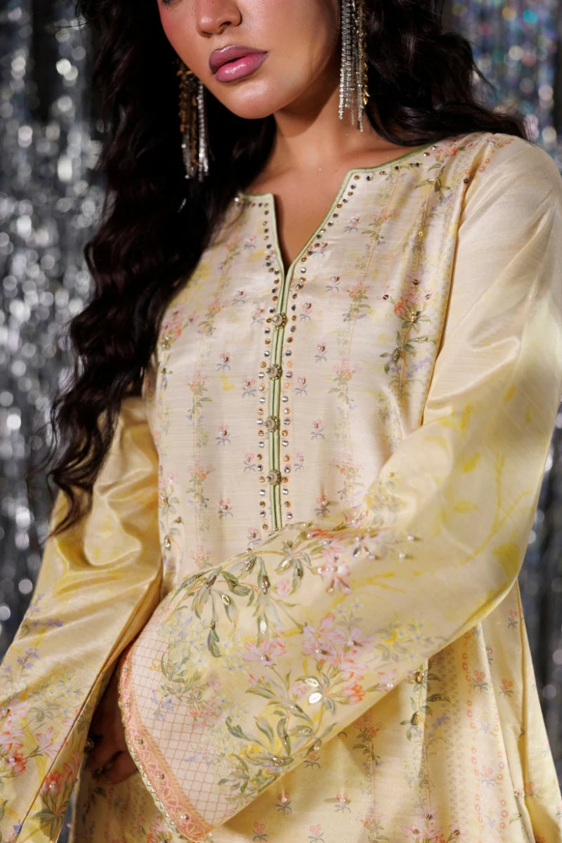 Luxe by Rang Rasiya Unstitched Printed Raw Silk 3 Piece Suit RR26ULS Perle - Festive Collection