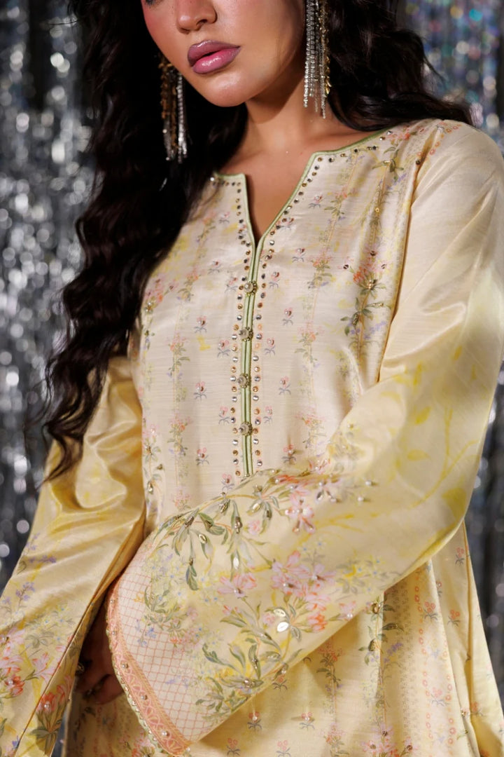 Luxe by Rang Rasiya Unstitched Printed Raw Silk 3 Piece Suit RR26ULS Perle - Festive Collection