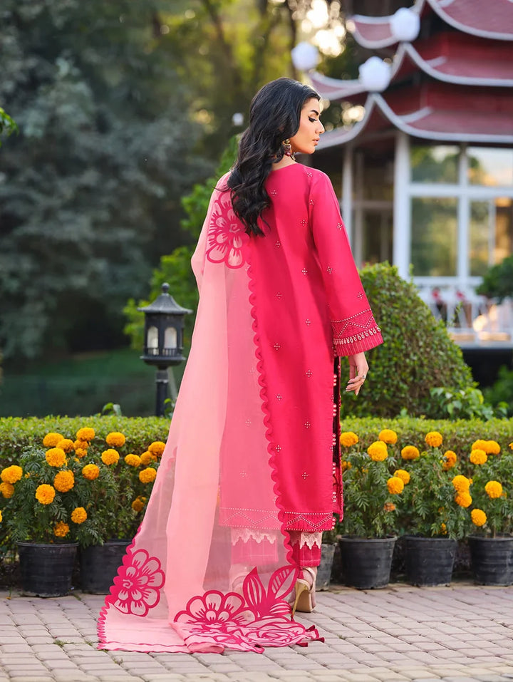 Menaal Unstitched Embroidered Lawn 3 Piece Suit ML26ULS CRIMSON ROSE - Festive Collection