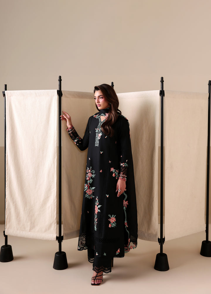 Azure Unstitched Embroidered Lawn 3 Piece Suit Black Peony - Festive Collection