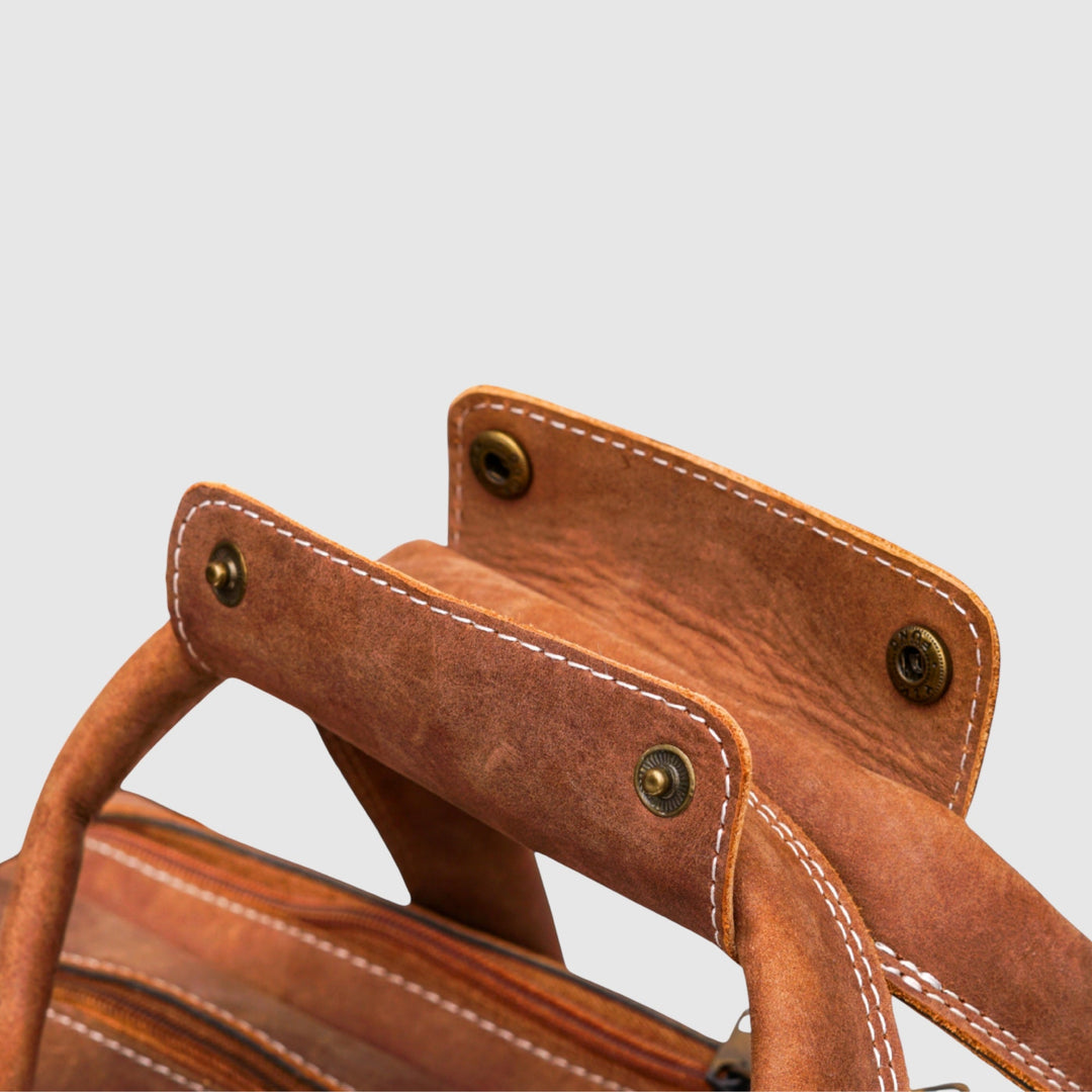 Lafanzo Unisex Imperium Leather Laptop Bag Light Rustic Brown - Accessories Collection