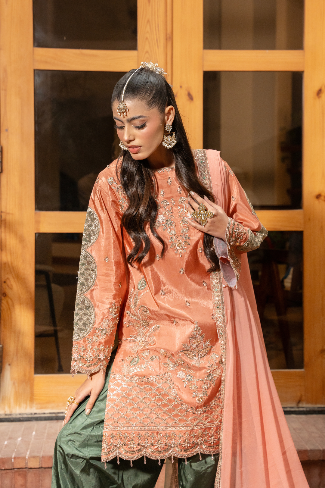 Zebtan Women Unstitched Embroidered Raw Silk 3 Piece Suit MZ-06 Festive Collection