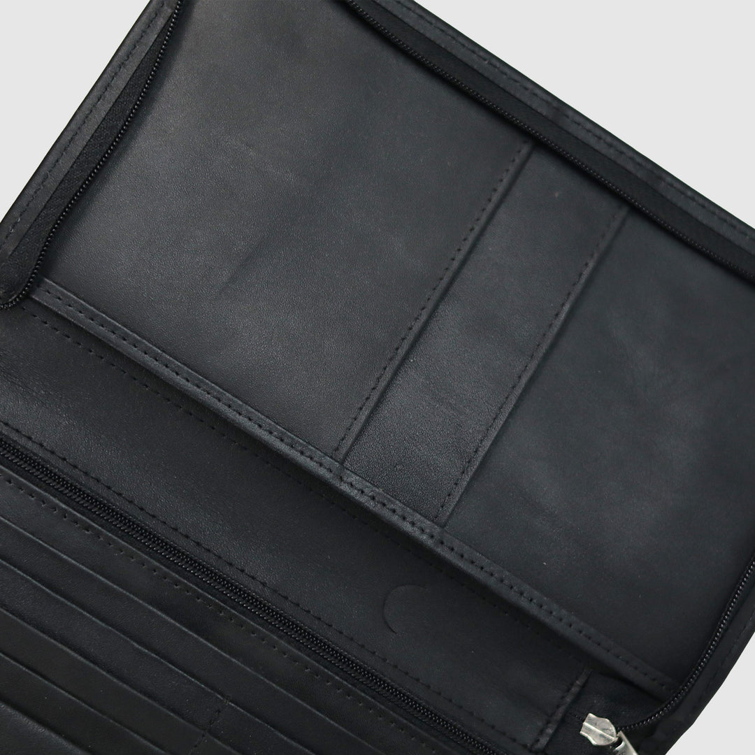 Lafanzo Unisex Leather Montclair Travel Wallet Black - Accessories Collection