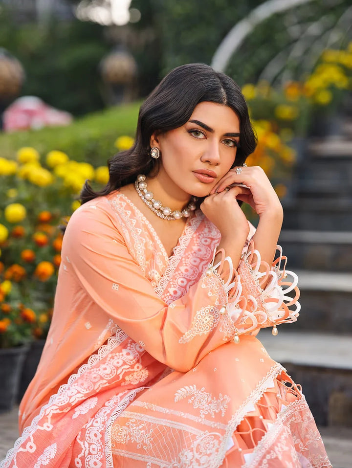 Menaal Unstitched Embroidered Lawn 3 Piece Suit ML26ULS BLUSH GARDENIA - Festive Collection