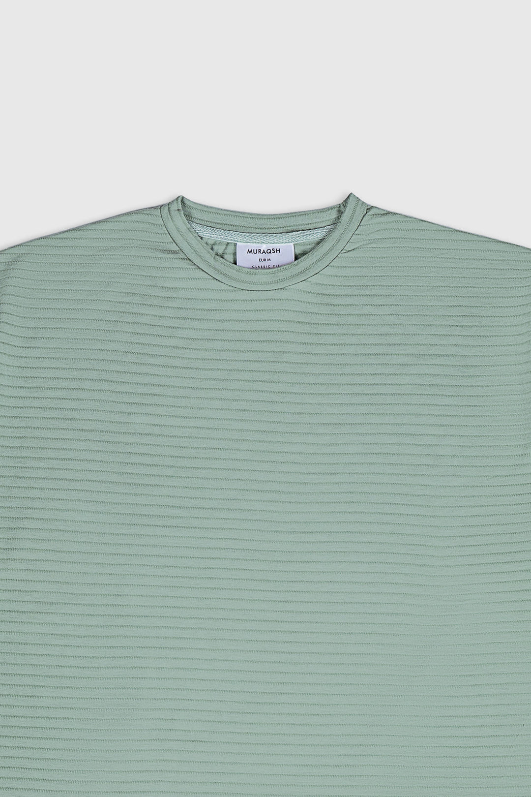Muraqsh Ready To Wear Solids Cotton Men Sage Green Textured Oversized Tee ABDGTOT - Summer Collection