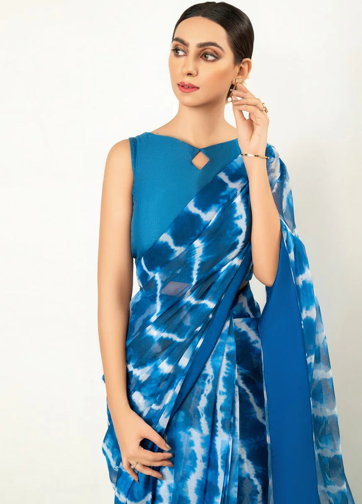 Imran Aftab RTW Printed Chiffon Saree Suit IASC 07 - Festive Collection