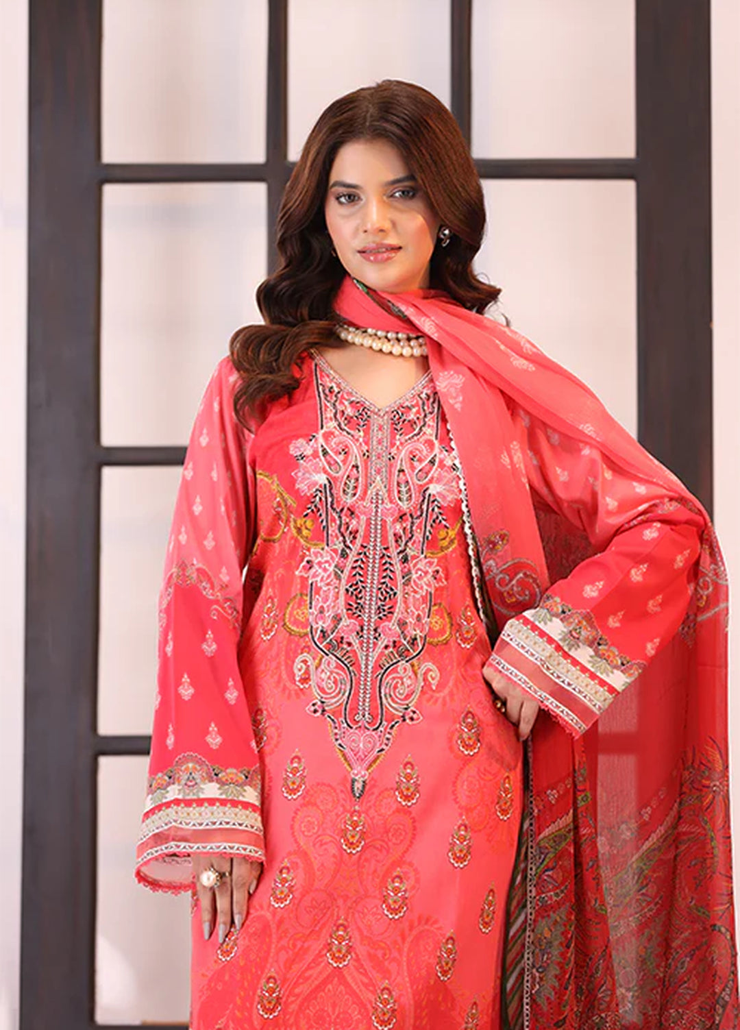 La Elise Women Unstitched Embroidered Lawn 3 Piece Suit 0001202 Effie - Casual Collection