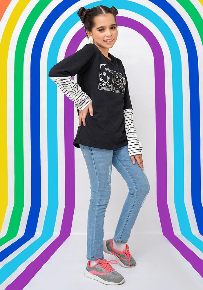 Ochre RTW Printed Terry T-Shirt Girls 1 Piece OGK-265 - Summer Collection