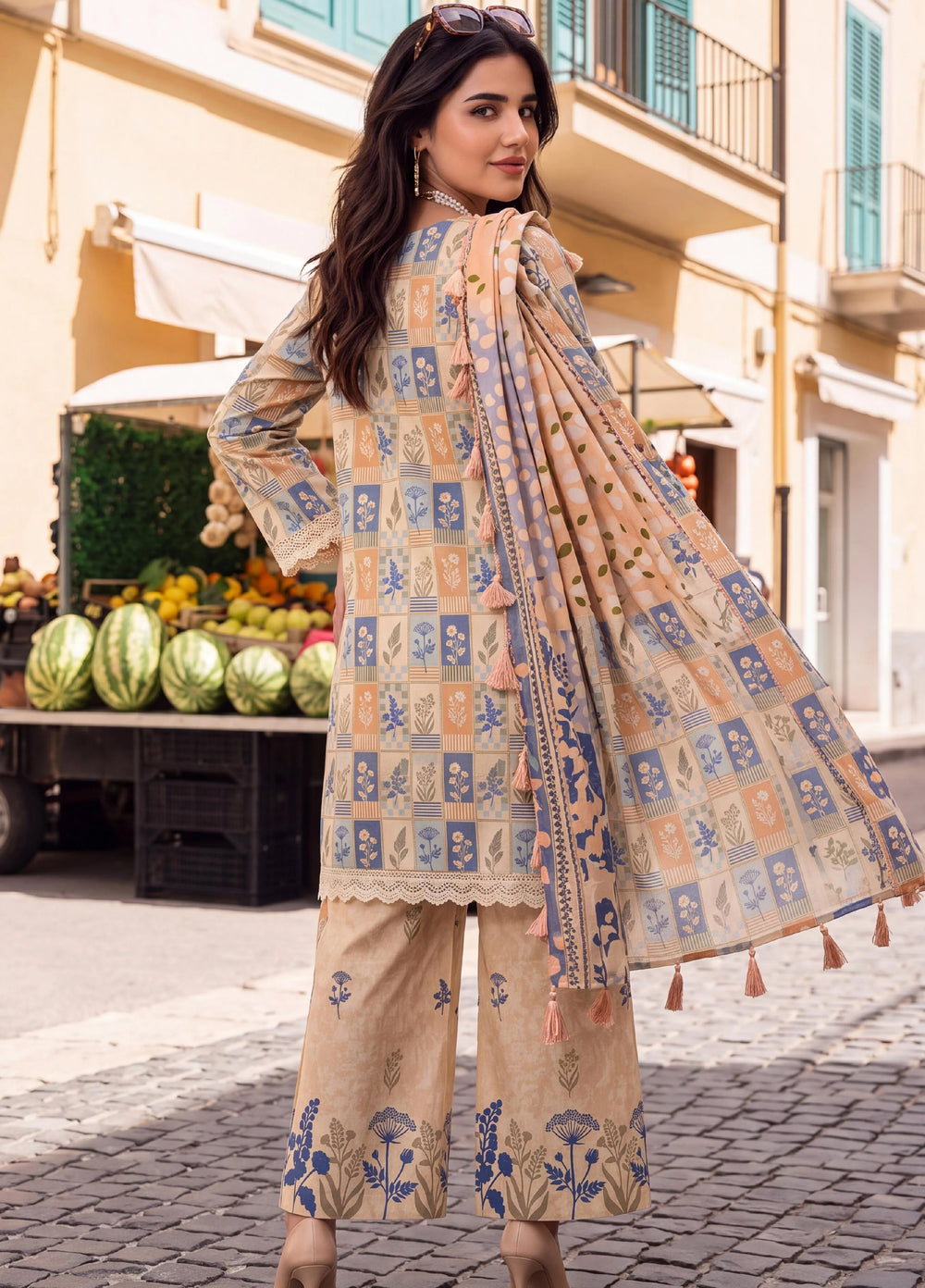 Coco by Al Zohaib Unstitched Printed Cambric 3 Piece Suit AZ26UCC D-04 - Casual Collection
