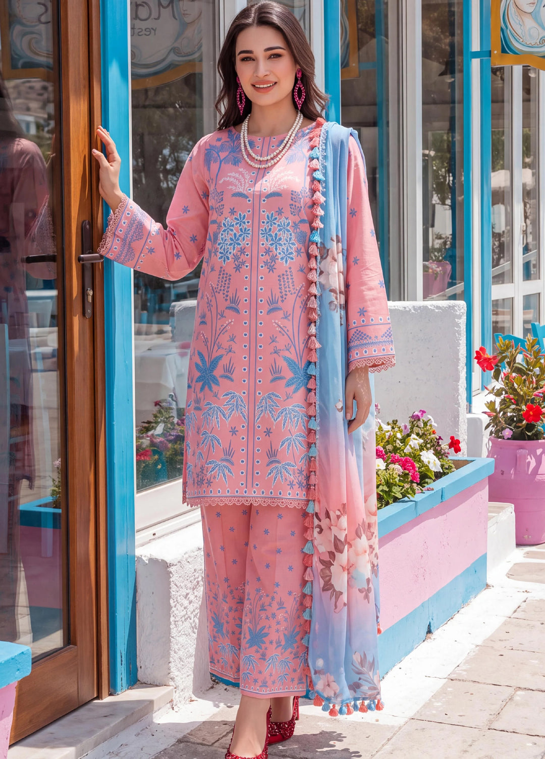 Coco by Al Zohaib Unstitched Printed Cambric 3 Piece Suit AZ26UCC D-07 - Casual Collection