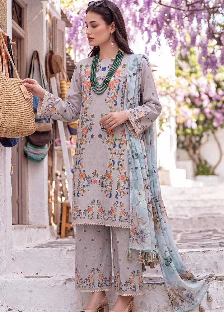 Coco by Al Zohaib Unstitched Printed Cambric 3 Piece Suit AZ26UCC D-08 - Casual Collection