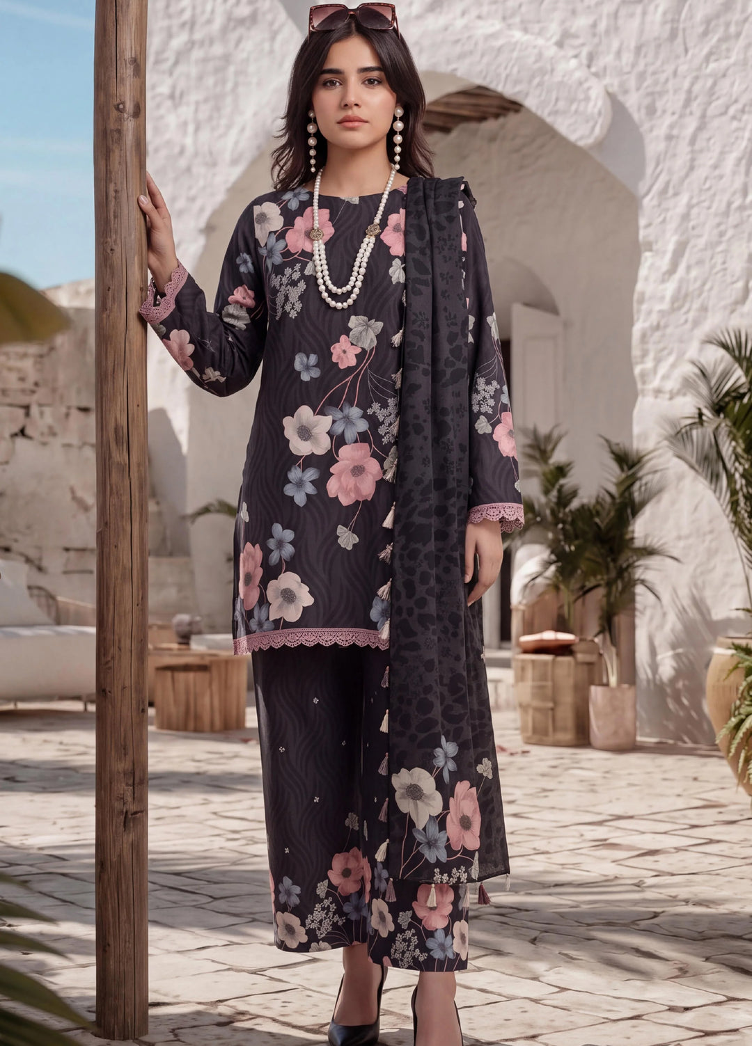 Coco by Al Zohaib Unstitched Printed Cambric 3 Piece Suit AZ26UCC D-09 - Casual Collection