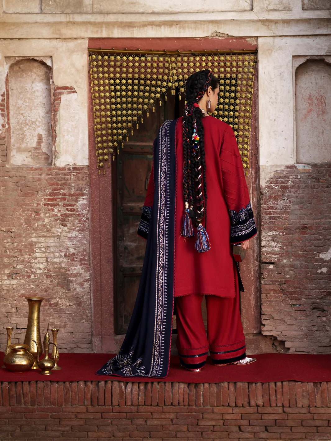 Gulnar by Bin Ilyas Unstitched Embroidered Karandi 3 Piece Suit BI26UGK 1011A - Festive Collection