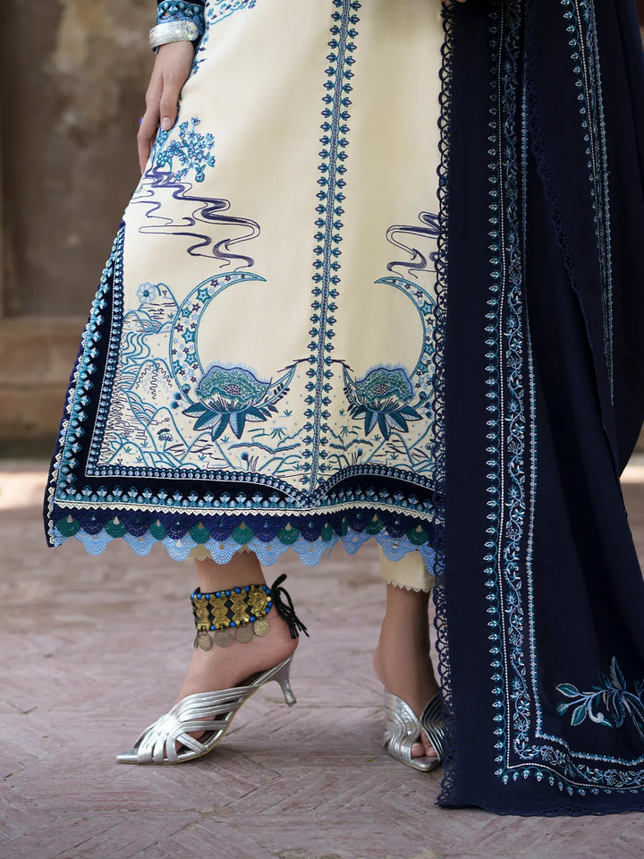 Gulnar by Bin Ilyas Unstitched Embroidered Karandi 3 Piece Suit BI26UGK 1011B - Festive Collection