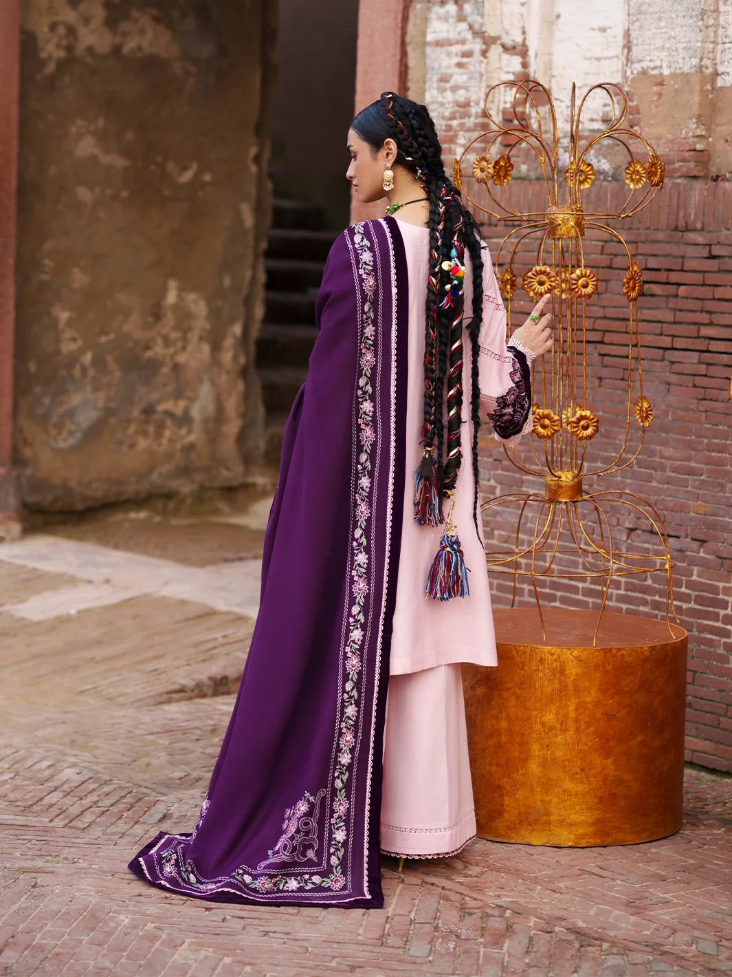 Gulnar by Bin Ilyas Unstitched Embroidered Karandi 3 Piece Suit BI26UGK 1012B - Festive Collection