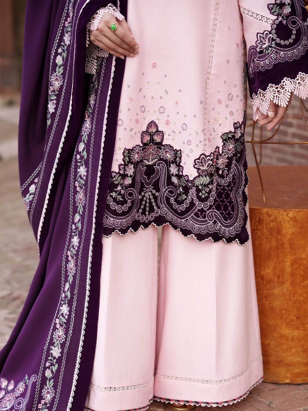 Gulnar by Bin Ilyas Unstitched Embroidered Karandi 3 Piece Suit BI26UGK 1012B - Festive Collection