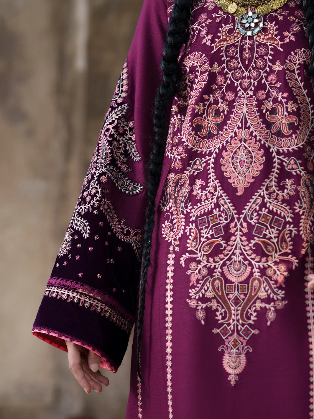Gulnar by Bin Ilyas Unstitched Embroidered Karandi 3 Piece Suit BI26UGK 1013A - Festive Collection