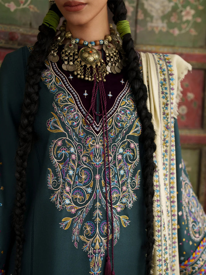 Gulnar by Bin Ilyas Unstitched Embroidered Karandi 3 Piece Suit BI26UGK 1014A - Festive Collection