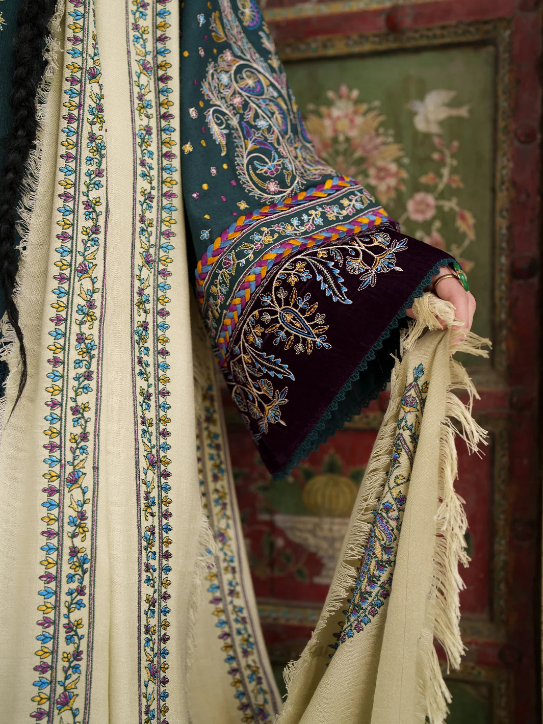 Gulnar by Bin Ilyas Unstitched Embroidered Karandi 3 Piece Suit BI26UGK 1014A - Festive Collection