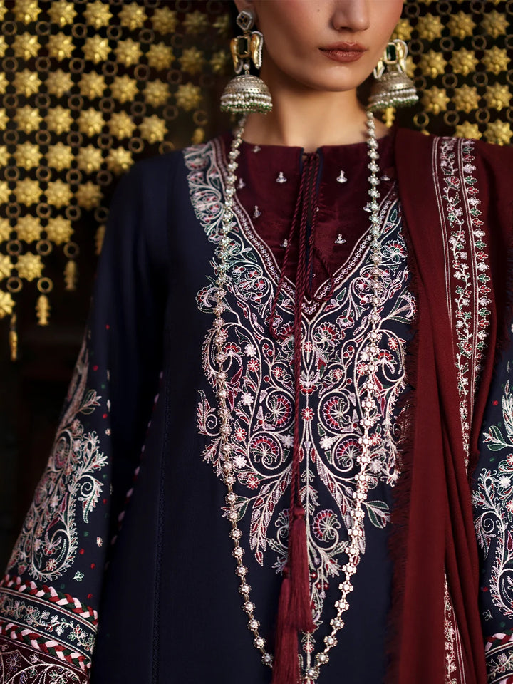 Gulnar by Bin Ilyas Unstitched Embroidered Karandi 3 Piece Suit BI26UGK 1014B - Festive Collection