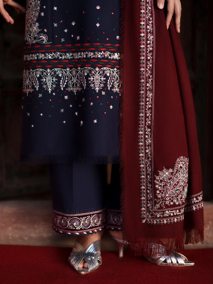 Gulnar by Bin Ilyas Unstitched Embroidered Karandi 3 Piece Suit BI26UGK 1014B - Festive Collection