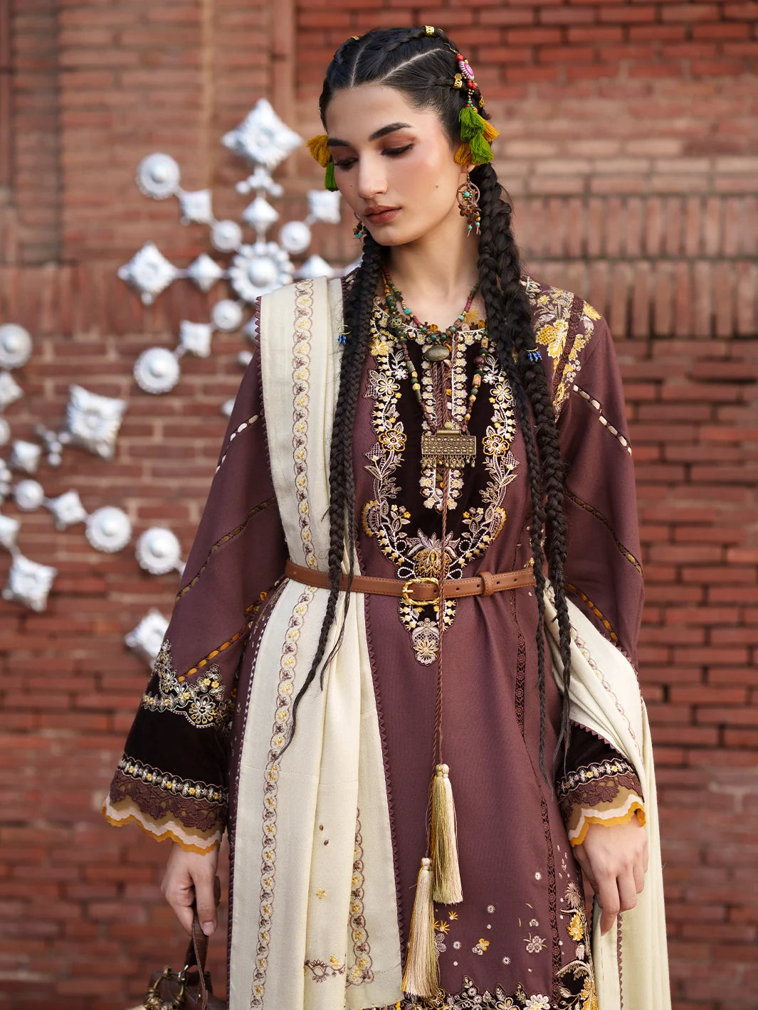 Gulnar by Bin Ilyas Unstitched Embroidered Karandi 3 Piece Suit BI26UGK 1015A - Festive Collection