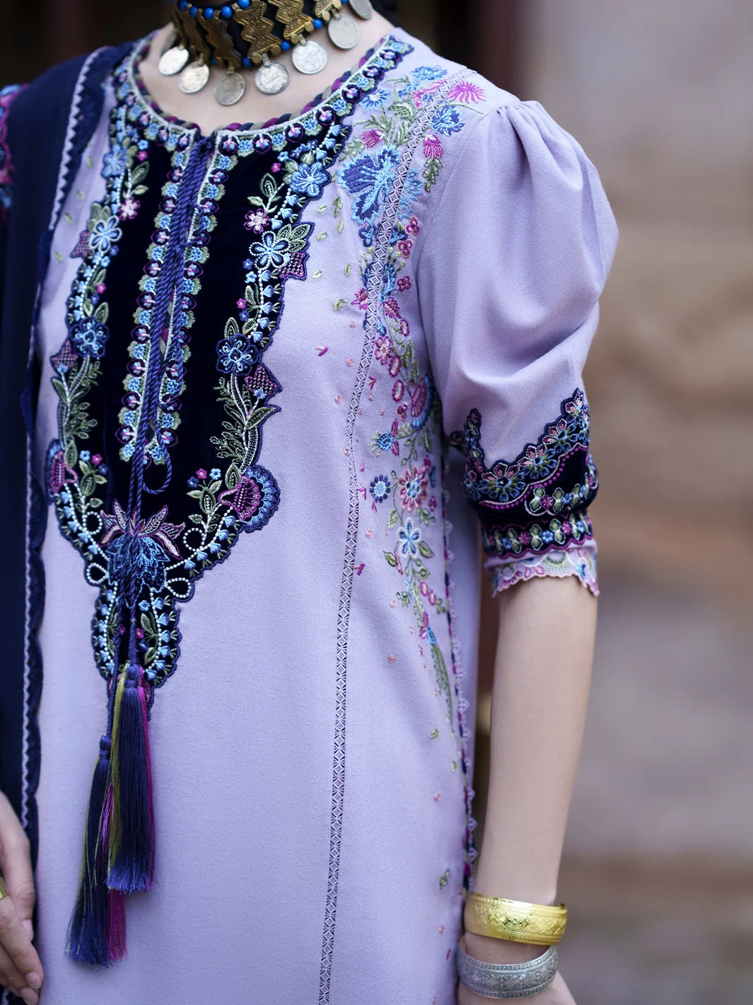 Gulnar by Bin Ilyas Unstitched Embroidered Karandi 3 Piece Suit BI26UGK 1015B - Festive Collection