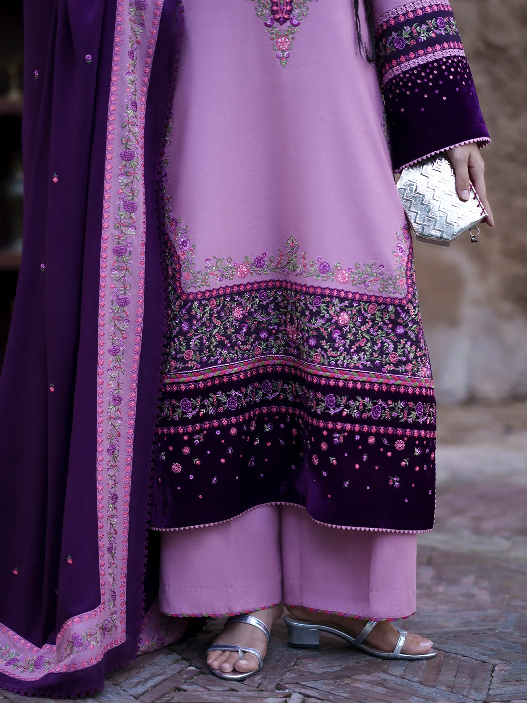 Gulnar by Bin Ilyas Unstitched Embroidered Karandi 3 Piece Suit BI26UGK 1016A - Festive Collection