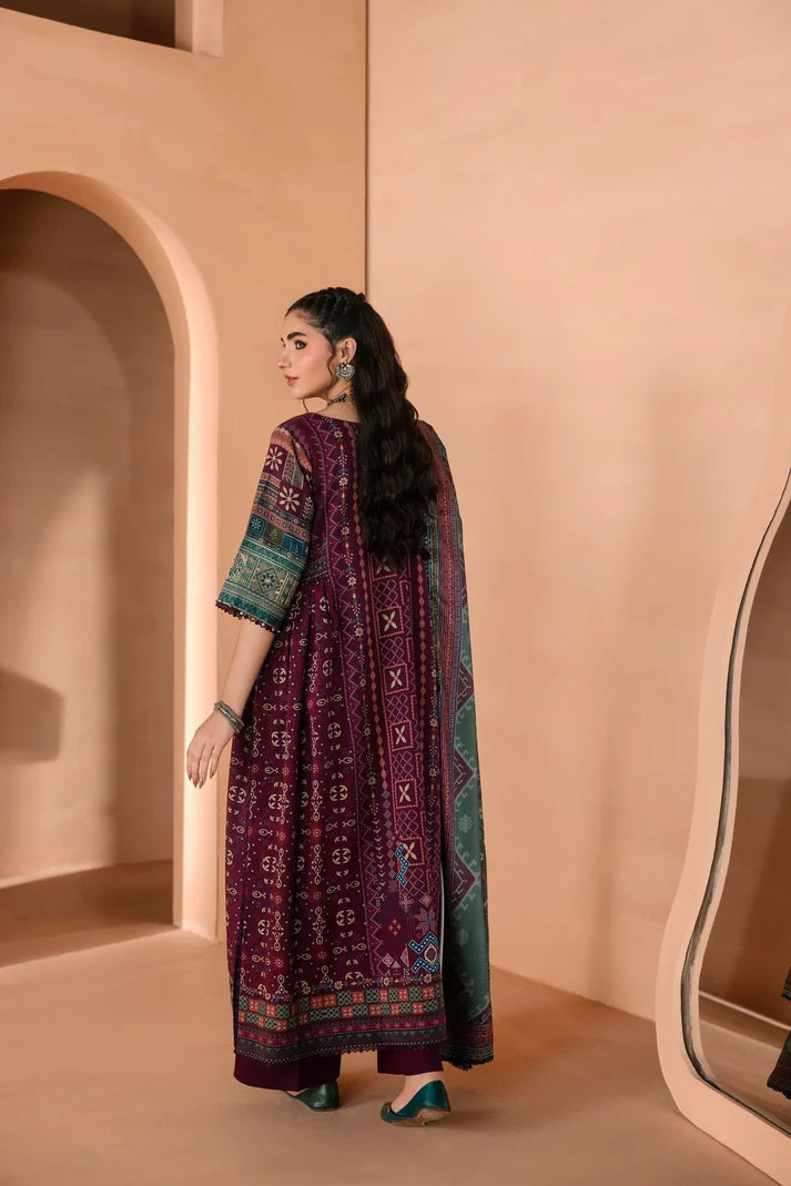 One Nation by Florent Unstitched Embroidered Viscose 3 Piece Suit FL26UON Layla - Casual Collection