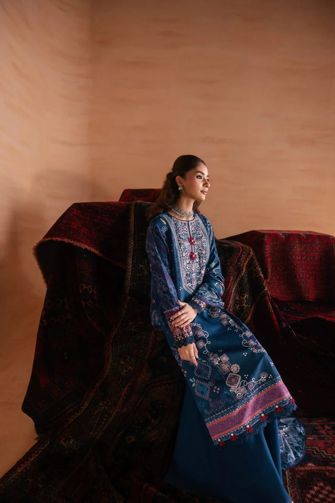 One Nation by Florent Unstitched Embroidered Viscose 3 Piece Suit FL26UON Mehr - Casual Collection