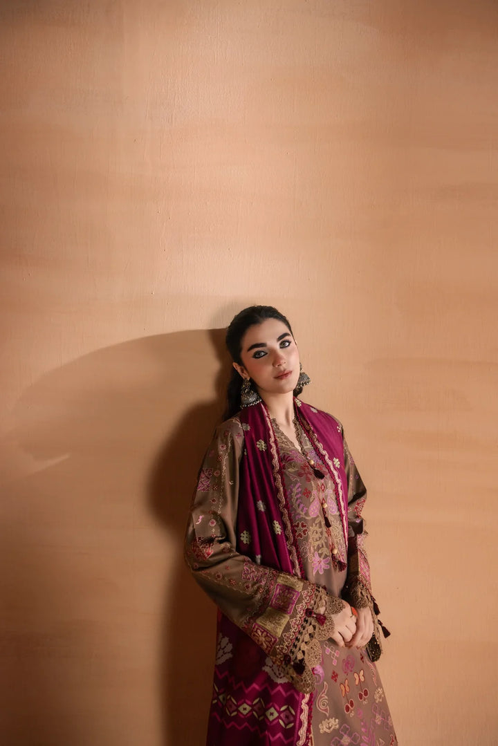 One Nation by Florent Unstitched Embroidered Viscose 3 Piece Suit FL26UON Raiha - Casual Collection